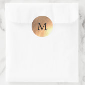 Elegante Faux Gold Monogram Seal Ronde Sticker (Tas)