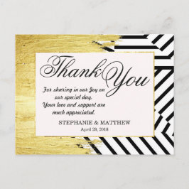 Elegante Faux Gold Paint Strokes & Stripes Patroon Briefkaart