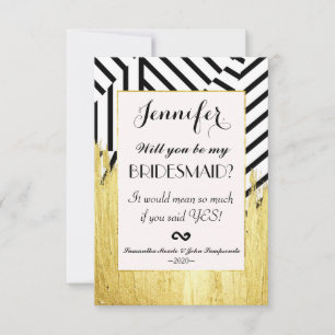 Elegante Faux Gold Paint Strokes & Stripes Patroon Kaart