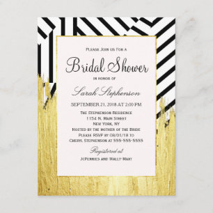 Elegante Faux Gold Paint Strokes & Stripes Patroon Kaart