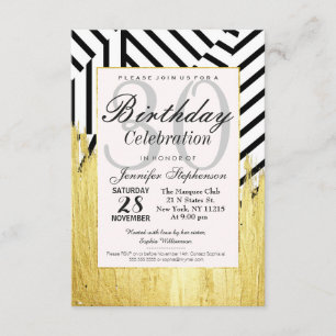 Elegante Faux Gold Paint Strokes & Stripes Patroon Kaart