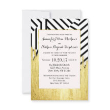 Elegante Faux Gold Paint Strokes & Stripes Patroon