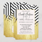 Elegante Faux Gold Paint Strokes & Stripes Patroon Kaart (Voorkant / Achterkant)