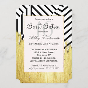 Elegante Faux Gold Paint Strokes & Stripes Patroon Kaart