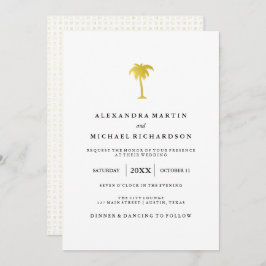 Elegante Faux Gold Palm Bruiloft Kaart
