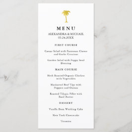 Elegante Faux Gold Palm Bruiloft Menu