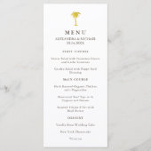 Elegante Faux Gold Palm Bruiloft Menu | Groen (Voorkant)