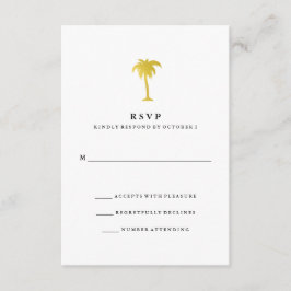 Elegante Faux Gold Palm Bruiloft RSVP
