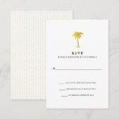Elegante Faux Gold Palm Bruiloft RSVP (Voorkant / Achterkant)