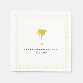 Elegante Faux Gold Palm Bruiloft Servetten