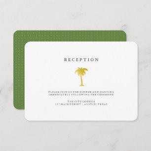 Elegante Faux Gold Palm Tree receptie   Groen Kaart