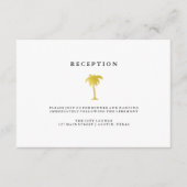 Elegante Faux Gold Palm Wedding Receptie Informatiekaartje (Voorkant)