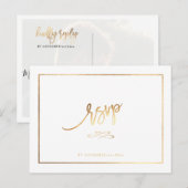 Elegante Faux Gold RSVP-Briefkaarten Aankondigingskaart (Voorkant / Achterkant)