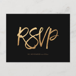 Elegante Faux Gold RSVP met MAALTIJDEN Aankondigingskaart