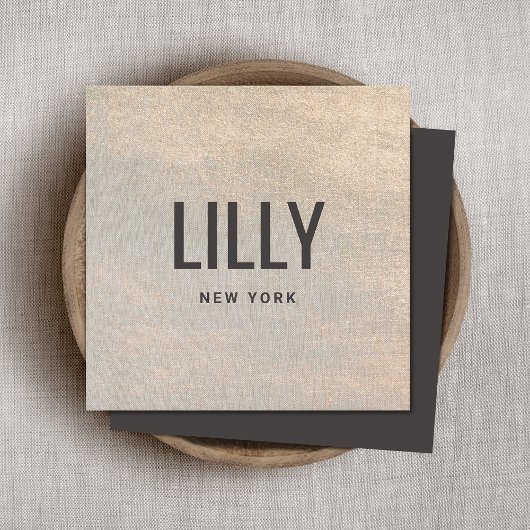 Elegante Faux Gold Textuur Chique Luxe Vierkante Visitekaartje