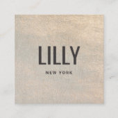Elegante Faux Gold Textuur Chique Luxe Vierkante Visitekaartje (Voorkant)