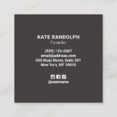 Elegante Faux Gold Textuur Chique Luxe Vierkante Visitekaartje (Achterkant)