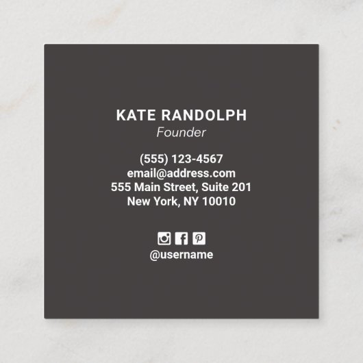 Elegante Faux Gold Textuur Chique Luxe Vierkante Visitekaartje (Achterkant)