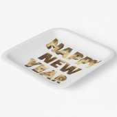 Elegante Faux Gold Typografie Gelukkig Nieuwjaar Papieren Bordje (Gebogen)