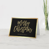 Elegante Faux Gold Typografie | vrolijk kerstfeest Feestdagen Kaart (Voorkant)