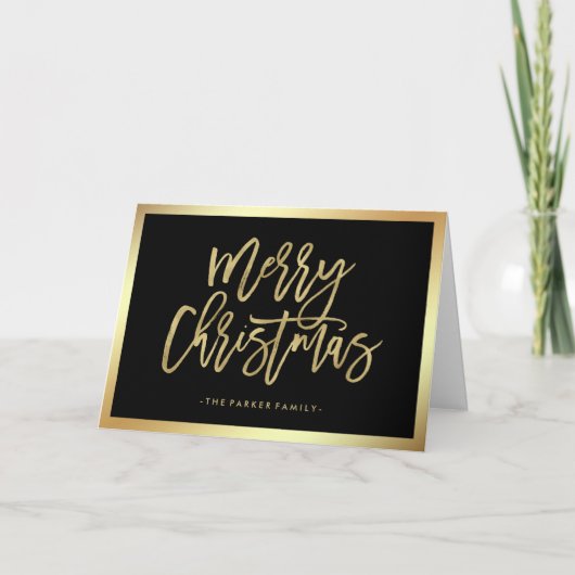 Elegante Faux Gold Typografie | vrolijk kerstfeest Feestdagen Kaart (Voorkant)