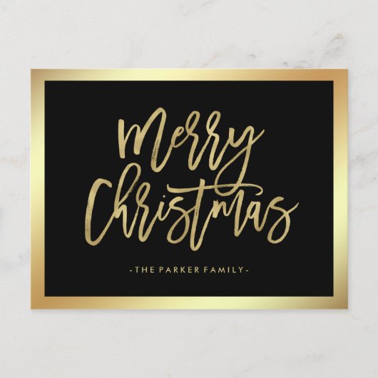 Elegante Faux Gold Typografie | vrolijk kerstfeest Feestdagenkaart (Voorkant)