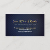 Elegante Faux Gold Weegschaal Donkerblauw Grid Adv Visitekaartje (Achterkant)