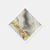 Elegante Faux Gold, White & Grey Marbled Wedding Servet (Hoek)