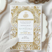 Elegante Faux Gold & Wit Islamitische bruiloft Kaart