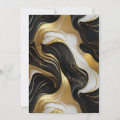 Elegante Faux Gold, zwart en wit gemarmerde bruilo Kaart (Achterkant)