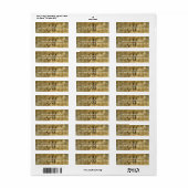 Elegante Faux Golf Folie Monogram Adresetiketten Etiket (Full Sheet)