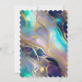 Elegante faux goud en blauwe opaal steen wervelde kaart (Achterkant)