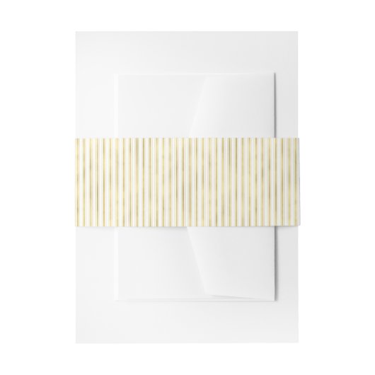 Elegante Faux Goud en Witte Strepen Uitnodigingen Wikkel (Voorkant Voorbeeld)