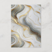 Elegante Faux Goud, Grijs en Wit Marmered Wedding Informatiekaartje (Achterkant)
