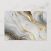 Elegante Faux Goud, Grijs en Wit Marmered Wedding Informatiekaartje (Achterkant)
