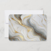 Elegante Faux Goud, Grijs en Wit Marmered Wedding RSVP Kaartje (Achterkant)