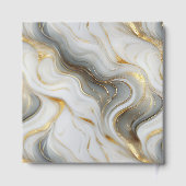 Elegante Faux Goud Grijs Wit Marmered Wedding Gastenboek (Achterkant)