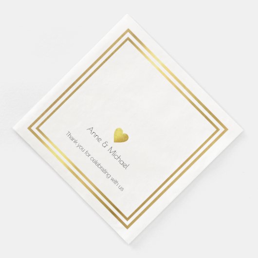Elegante faux goud liefde bruiloft viering servetten (Hoek)