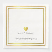 Elegante faux goud liefde bruiloft viering servetten (Voorkant)