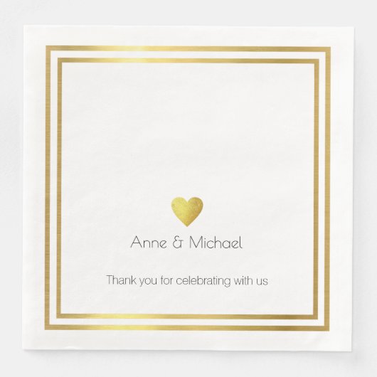 Elegante faux goud liefde bruiloft viering servetten (Voorkant)