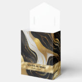 Elegante faux goud, zwart wit marmeren gunstboxen bedankdoosjes (Geopend)