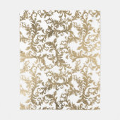 Elegante  faux gouden bloemendamast fleece deken (Voorkant)