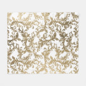 Elegante  faux gouden bloemendamast fleece deken (Voorkant (Horizontaal))