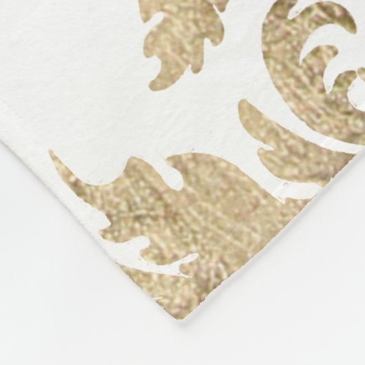 Elegante faux gouden bloemendamast fleece deken (Hoek)