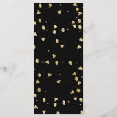 Elegante faux gouden confetti bruiloft menu (Achterkant)