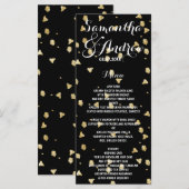 Elegante faux gouden confetti bruiloft menu (Voorkant / Achterkant)