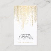 Elegante faux gouden confetti stippen patroon
 visitekaartje (Voorkant)