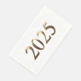Elegante Faux Gouden Nummers Gelukkig Nieuwjaar 20 Servet