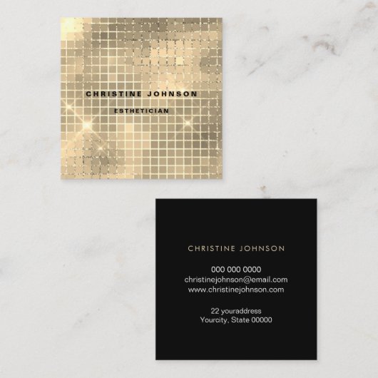 elegante FAUX gouden pakking Vierkante Visitekaartje (Voorkant / Achterkant)