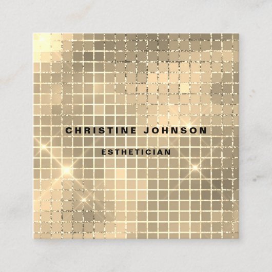 elegante FAUX gouden pakking Vierkante Visitekaartje (Voorkant)